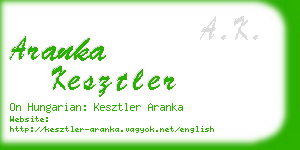 aranka kesztler business card
